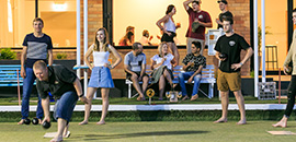 Group enjoying a round of Lawn Bowls